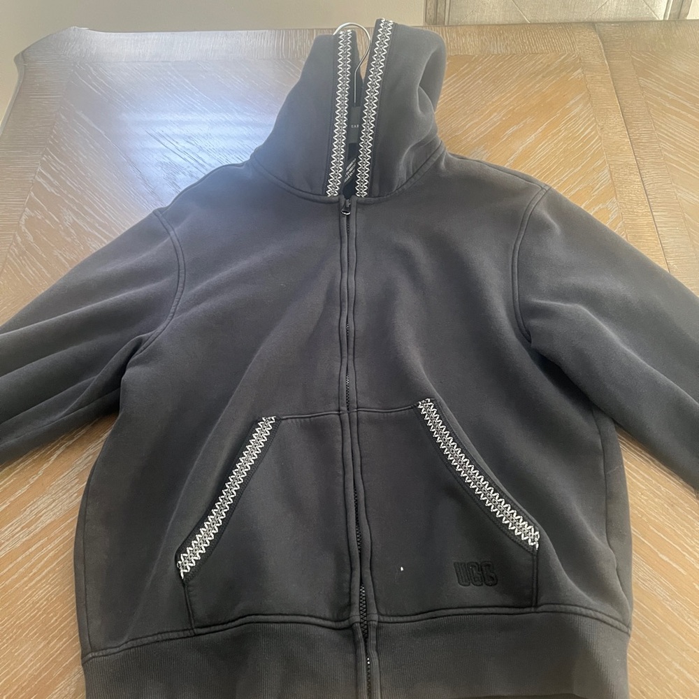 UGG Black Jacket with Zipper Detail